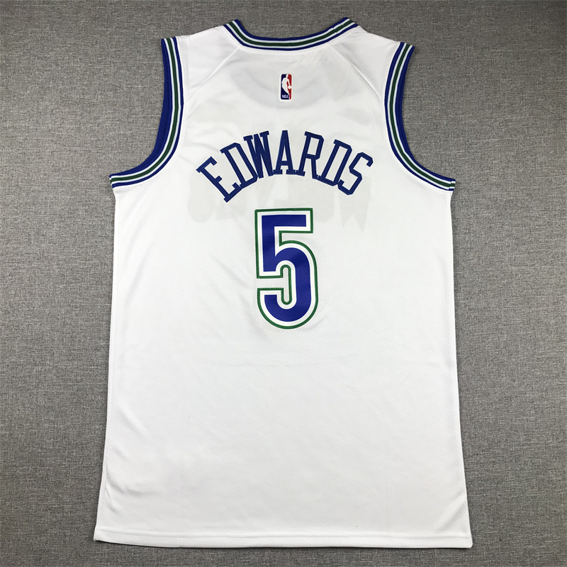 Men Minnesota Timberwolves #5 Edwards White 2024 Nike NBA Jersey